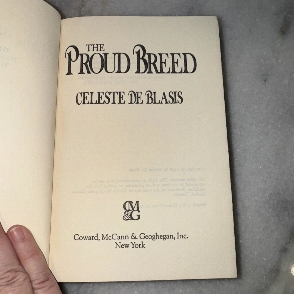 The Proud Breed  by Celeste De Blasis‎ Coward, McCann & Geoghegan, Inc.